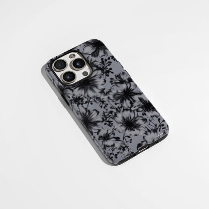 Double-Layer Semi-Handprinted Tough Matte Flowers iPhone Case