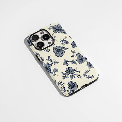 Double-Layer Semi-Handprinted Tough Matte Flowers iPhone Case