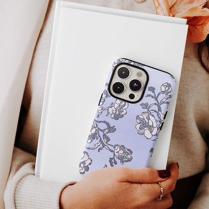 Double-Layer Semi-Handprinted Tough Matte Flowers iPhone Case