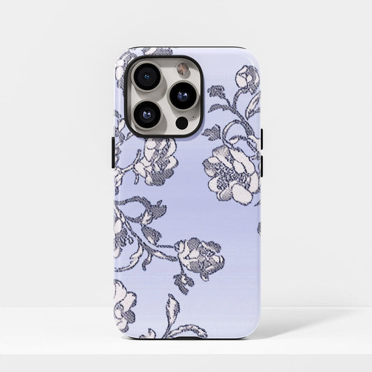 Double-Layer Semi-Handprinted Tough Matte Flowers iPhone Case