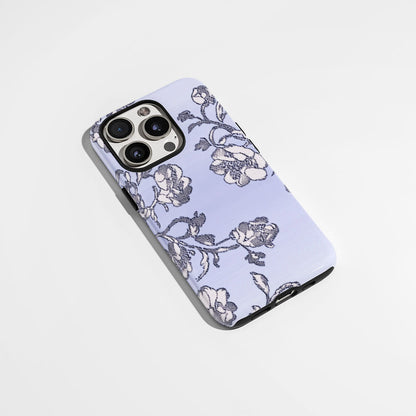 Double-Layer Semi-Handprinted Tough Matte Flowers iPhone Case