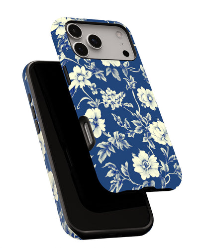 Double-Layer Semi-Handprinted Tough Matte Flowers iPhone Case