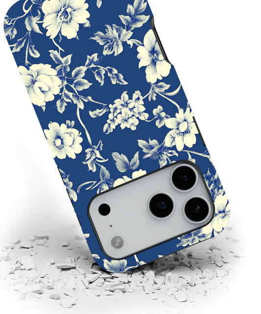 Double-Layer Semi-Handprinted Tough Matte Flowers iPhone Case