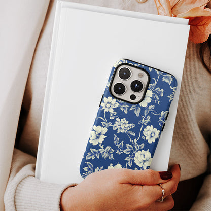 Double-Layer Semi-Handprinted Tough Matte Flowers iPhone Case