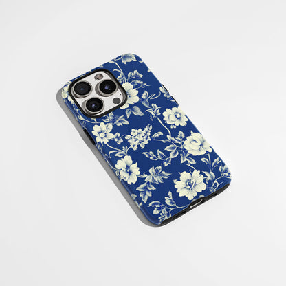 Double-Layer Semi-Handprinted Tough Matte Flowers iPhone Case