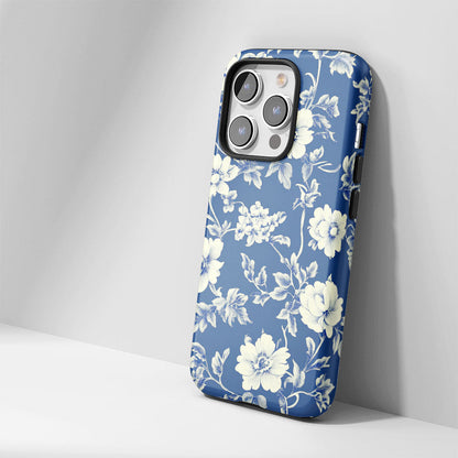 Double-Layer Semi-Handprinted Tough Matte Flowers iPhone Case