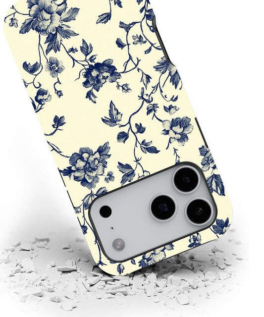 Double-Layer Semi-Handprinted Tough Matte Flowers iPhone Case