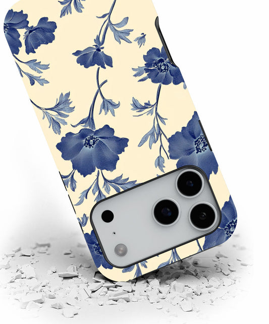 Double-Layer Semi-Handprinted Tough Matte Flowers iPhone Case