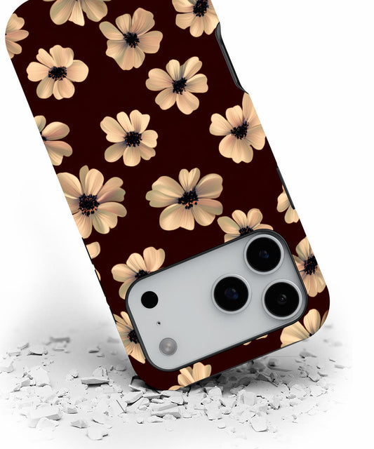 Double-Layer Semi-Handprinted Tough Matte Flowers iPhone Case
