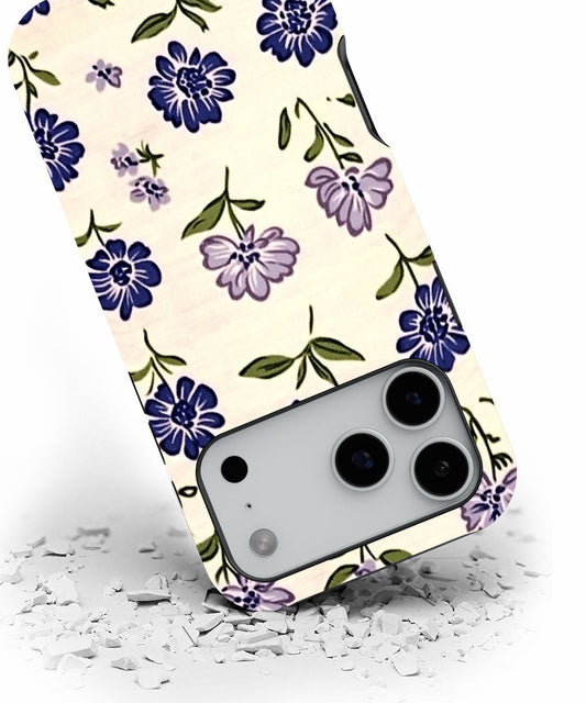 Double-Layer Semi-Handprinted Tough Matte Flowers iPhone Case