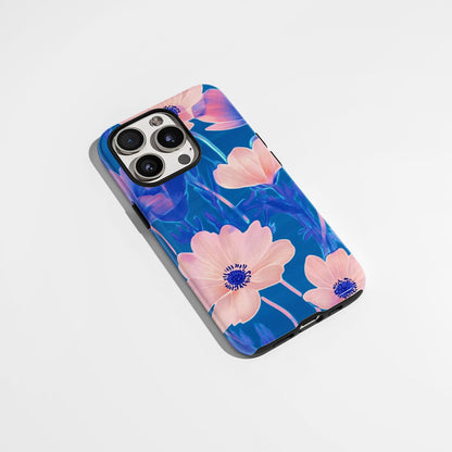 Double-Layer Semi-Handprinted Tough Matte Flowers iPhone Case