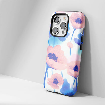 雙層半手印花堅韌霧面花朵 iPhone 手機殼