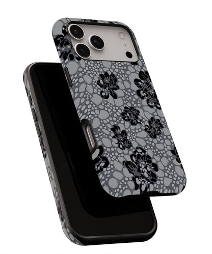 Double-Layer Semi-Handprinted Tough Matte Flowers iPhone Case