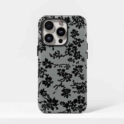 Double-Layer Semi-Handprinted Tough Matte Flowers iPhone Case