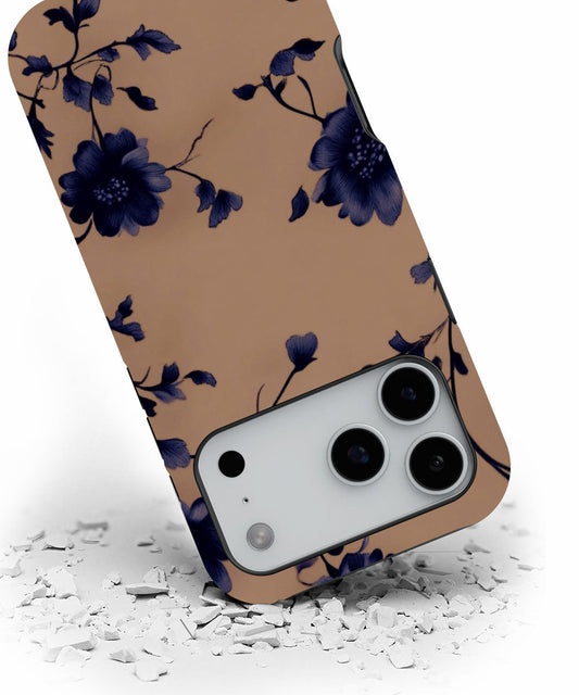 Double-Layer Semi-Handprinted Tough Matte Flowers iPhone Case