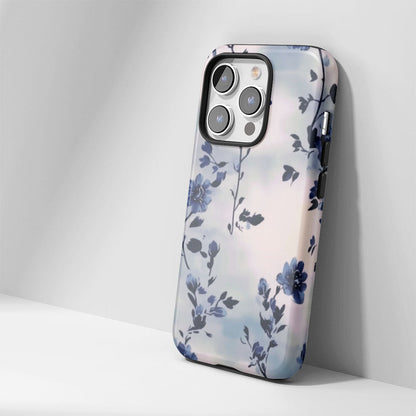 雙層半手印花堅韌霧面花朵 iPhone 手機殼