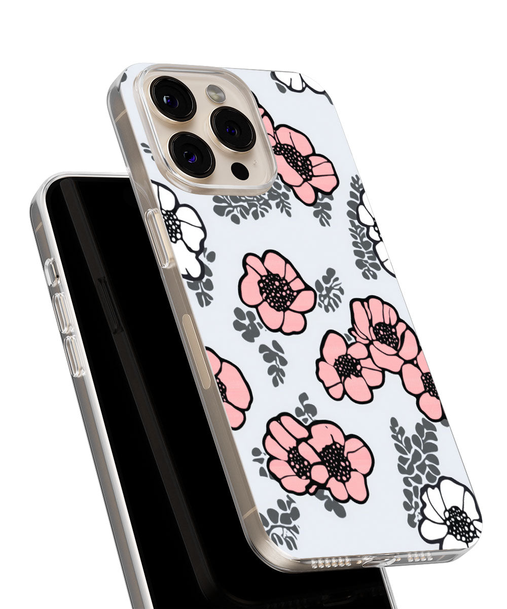 Latest 3rd-Generation Crystal Tough Glossy Flowers iPhone Case (MagSafe-Compatible)