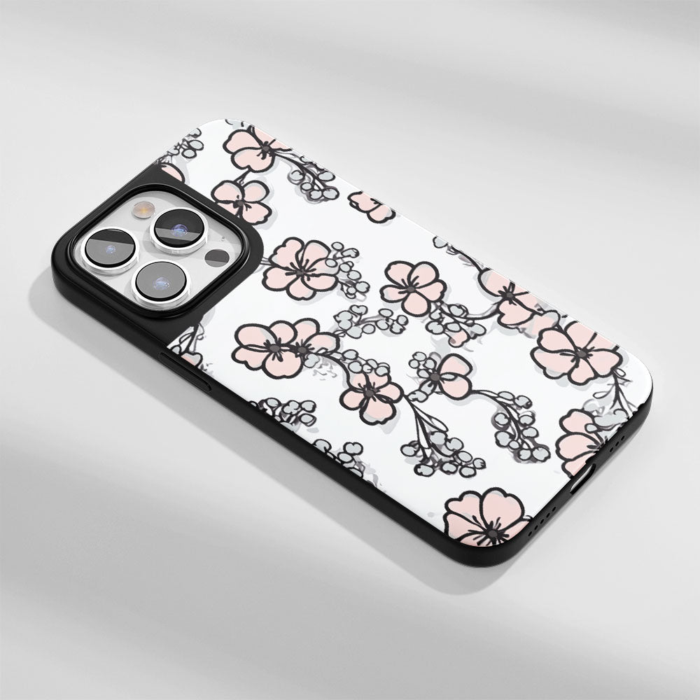 Industry-Level Tough Matte Flowers iPhone Case