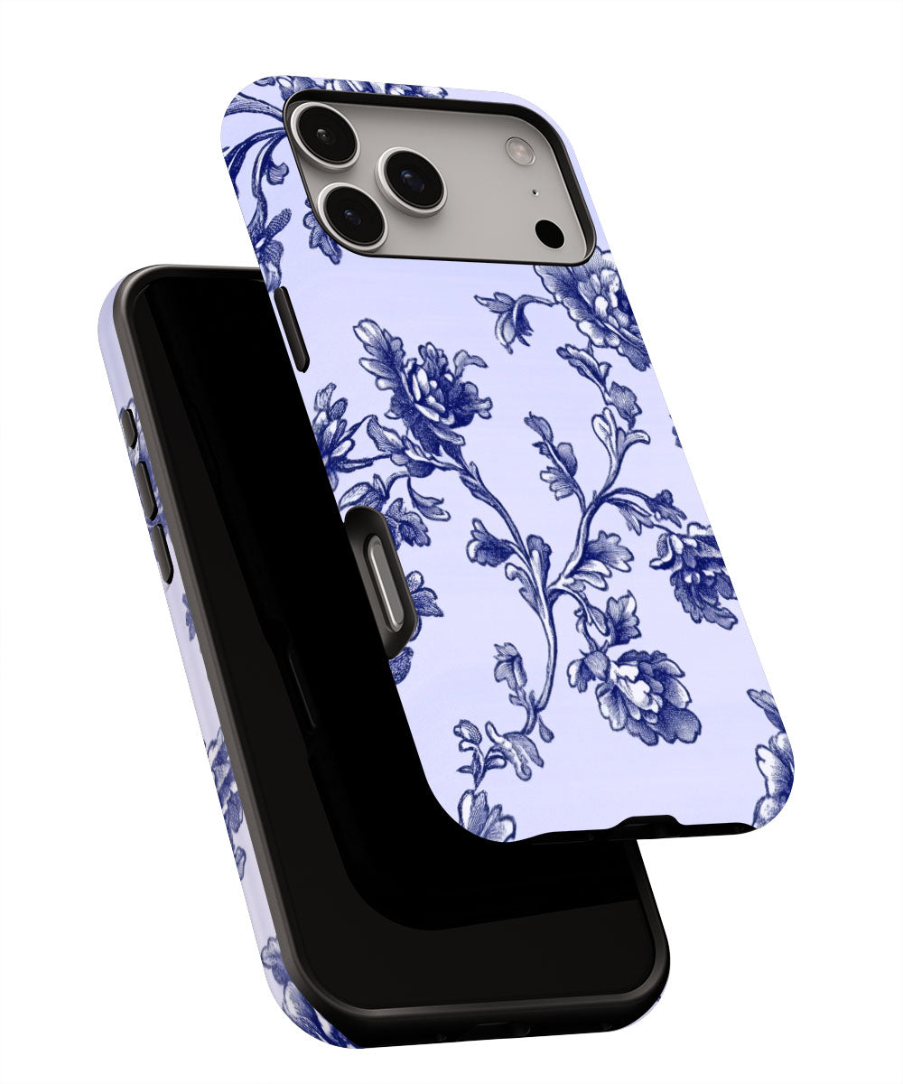 Double-Layer Semi-Handprinted Tough Matte Flowers iPhone Case