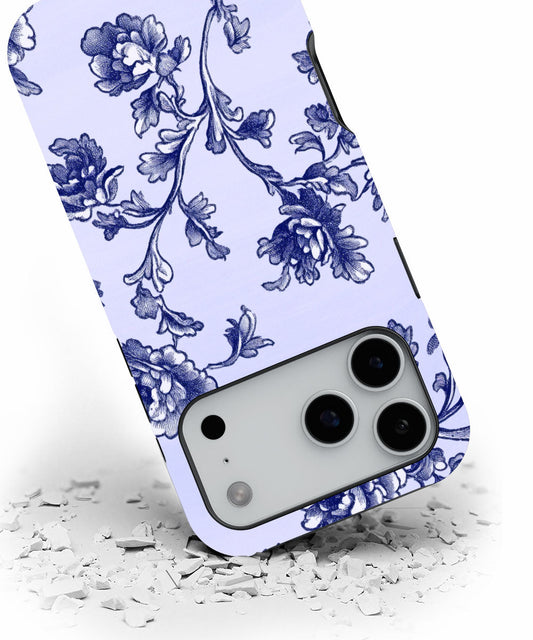 Double-Layer Semi-Handprinted Tough Matte Flowers iPhone Case