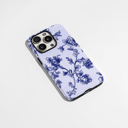 Double-Layer Semi-Handprinted Tough Matte Flowers iPhone Case