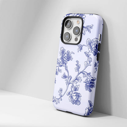 Double-Layer Semi-Handprinted Tough Matte Flowers iPhone Case