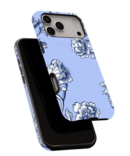 Double-Layer Semi-Handprinted Tough Matte Flowers iPhone Case