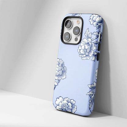 雙層半手印花堅韌霧面花朵 iPhone 手機殼