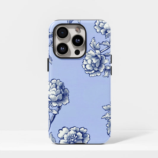 Double-Layer Semi-Handprinted Tough Matte Flowers iPhone Case