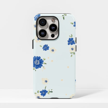 Double-Layer Semi-Handprinted Tough Matte Flowers iPhone Case