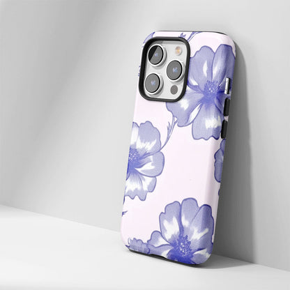 Double-Layer Semi-Handprinted Tough Matte Flowers iPhone Case