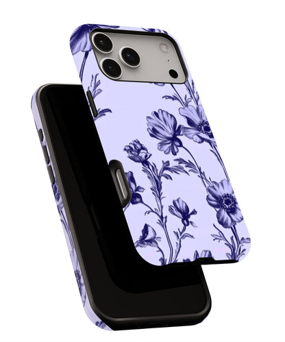 Double-Layer Semi-Handprinted Tough Matte Flowers iPhone Case