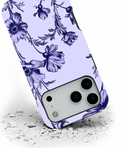 Double-Layer Semi-Handprinted Tough Matte Flowers iPhone Case