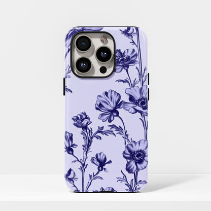 Double-Layer Semi-Handprinted Tough Matte Flowers iPhone Case