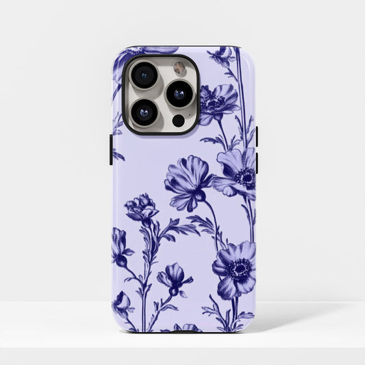 雙層半手印花堅韌霧面花朵 iPhone 手機殼