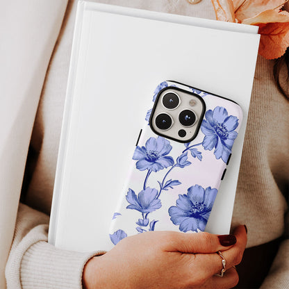 Double-Layer Semi-Handprinted Tough Matte Flowers iPhone Case