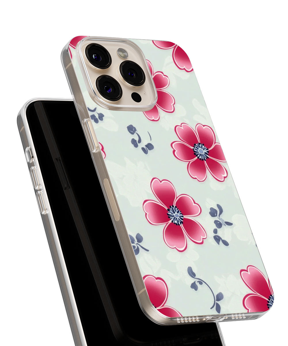 Latest 3rd-Generation Crystal Tough Glossy Flowers iPhone Case (MagSafe-Compatible)