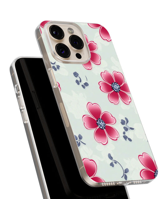 Latest 3rd-Generation Crystal Tough Glossy Flowers iPhone Case (MagSafe-Compatible)