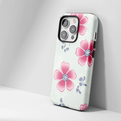 雙層半手印花堅韌霧面花朵 iPhone 手機殼