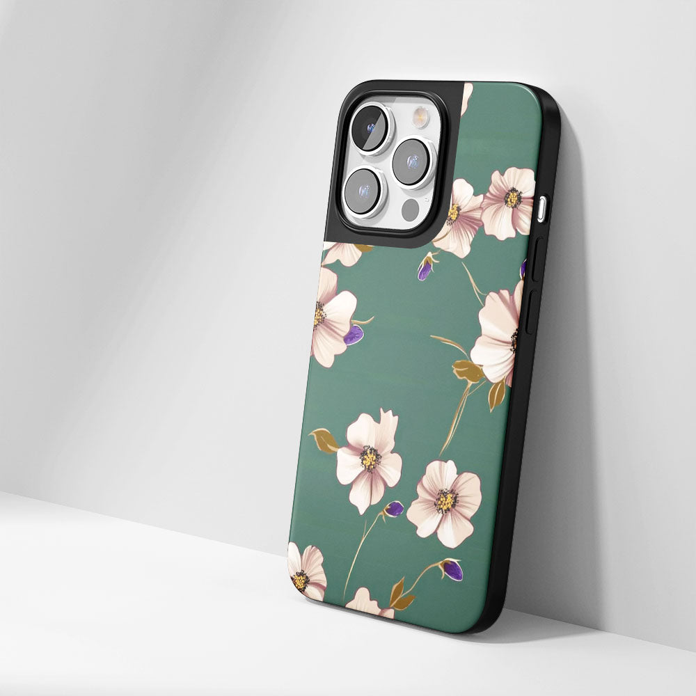 Industry-Level Tough Matte Flowers iPhone Case