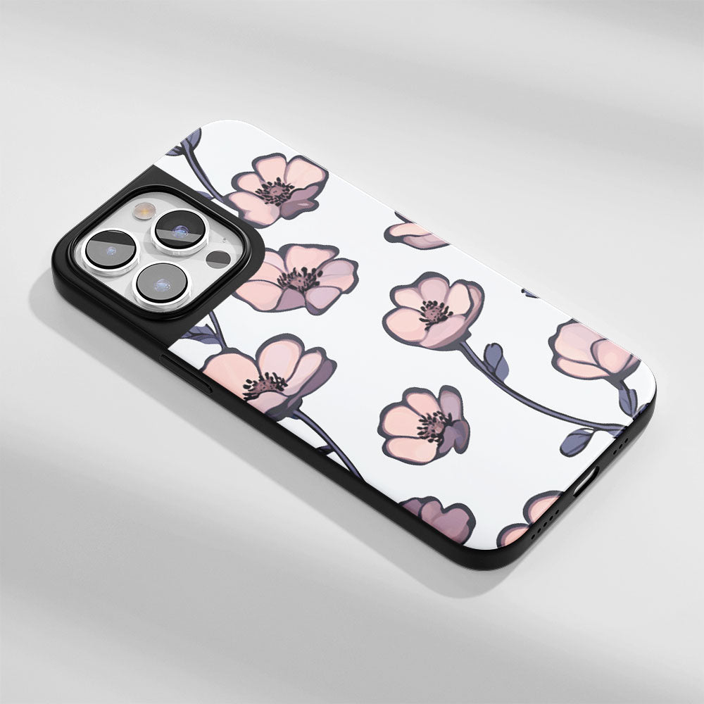 Industry-Level Tough Matte Flowers iPhone Case