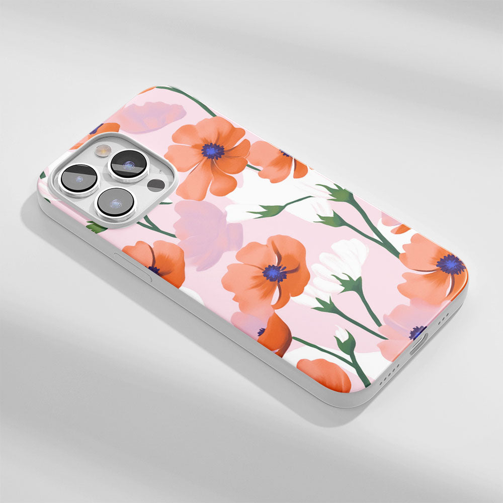 Latest 3rd-Generation Crystal Tough Glossy Flowers iPhone Case