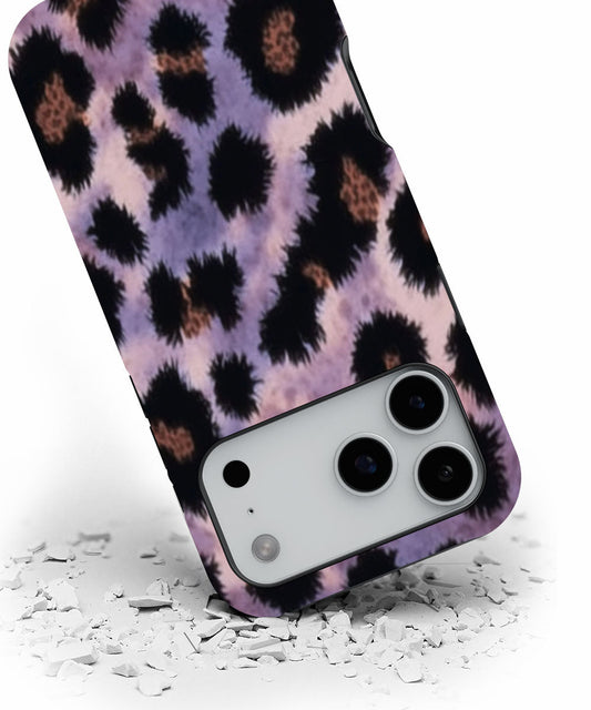 Double-Layer Semi-Handprinted Tough Matte Leopard Print iPhone Case