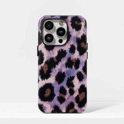 Double-Layer Semi-Handprinted Tough Matte Leopard Print iPhone Case