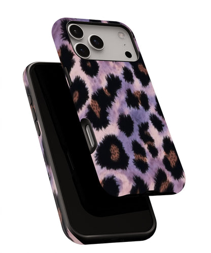 Double-Layer Semi-Handprinted Tough Matte Leopard Print iPhone Case