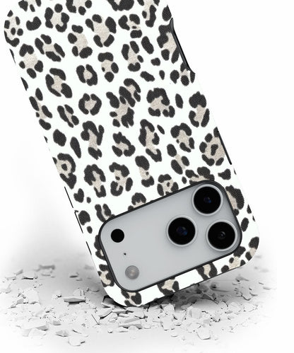 Double-Layer Semi-Handprinted Tough Matte Leopard Print iPhone Case