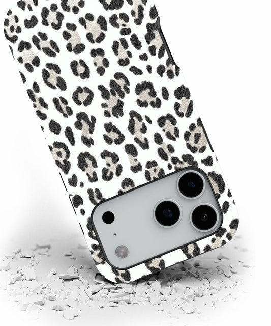 Double-Layer Semi-Handprinted Tough Matte Leopard Print iPhone Case