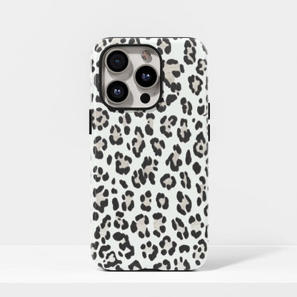 Double-Layer Semi-Handprinted Tough Matte Leopard Print iPhone Case