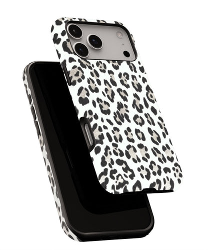 Double-Layer Semi-Handprinted Tough Matte Leopard Print iPhone Case