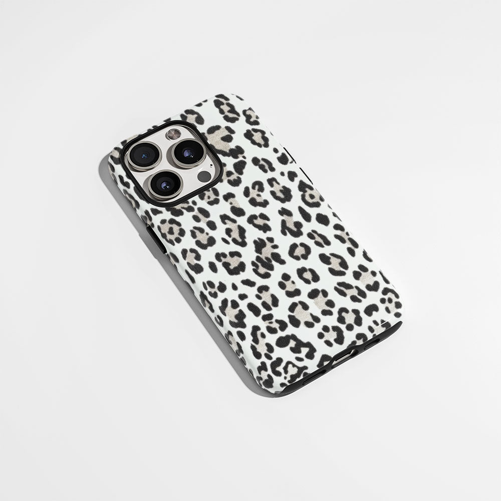 Double-Layer Semi-Handprinted Tough Matte Leopard Print iPhone Case